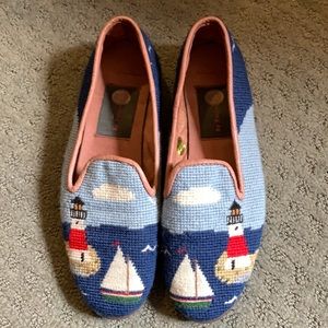 By Paige 8.5 Needlepoint Loafer with Sailboats and Lighthouse